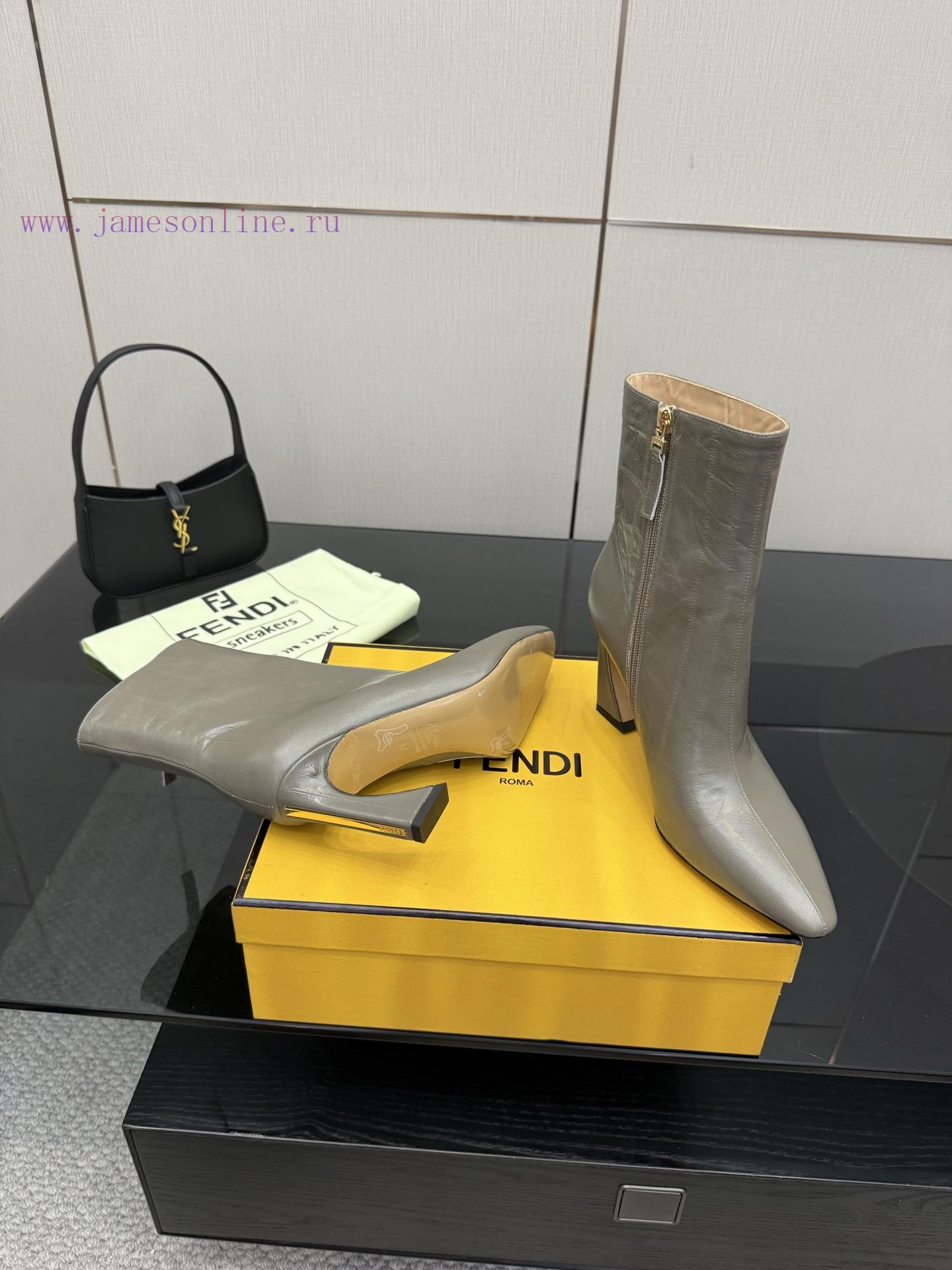 FENDI Arco Blind Eel Leather BootsThis Cylindrical Boot Features A Tapered Toe And High Heel De dlb07e30 - Image 7