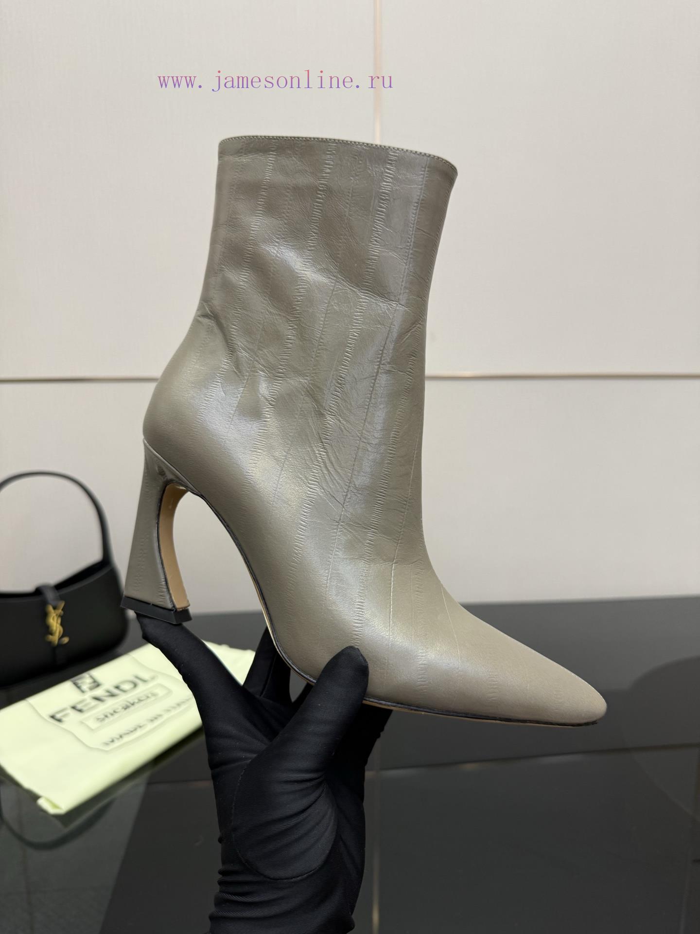 FENDI Arco Blind Eel Leather BootsThis Cylindrical Boot Features A Tapered Toe And High Heel De dlb07e30 - Image 8