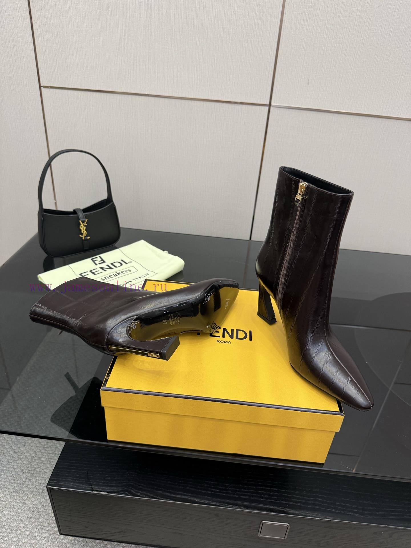 FENDI Arco Blind Eel Leather BootsThis Cylindrical Boot Features A Tapered Toe And High Heel De ikqqox6q - Image 5