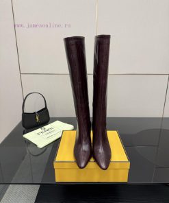 FENDI Arco Blind Eel Leather BootsThis Cylindrical Boot Features A Tapered Toe And High Heel De asav5f8b