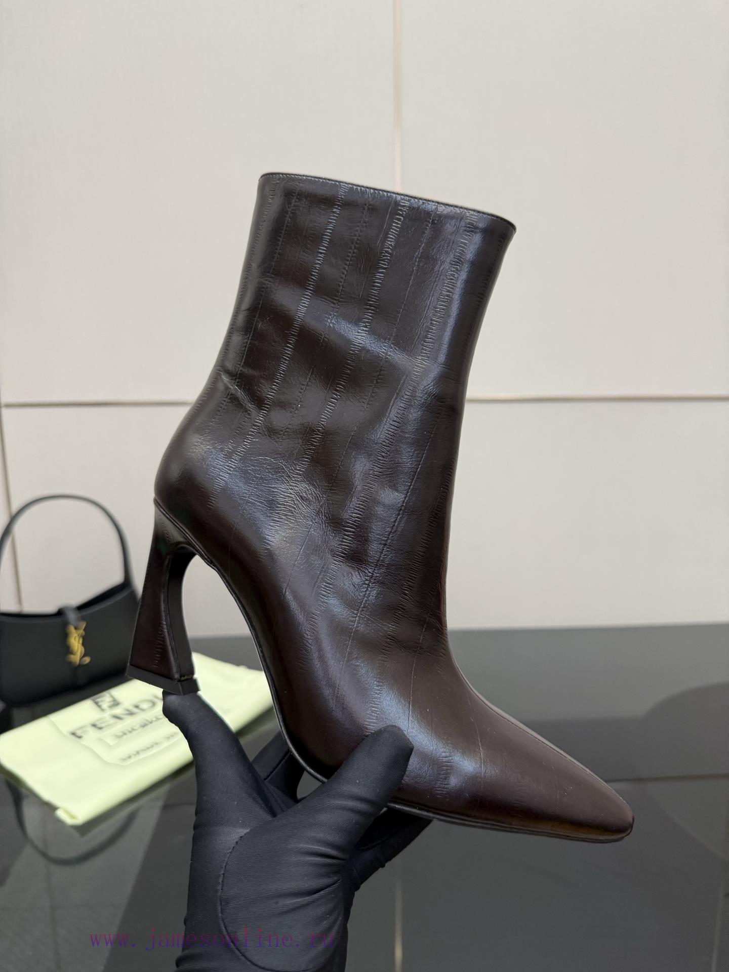 FENDI Arco Blind Eel Leather BootsThis Cylindrical Boot Features A Tapered Toe And High Heel De ikqqox6q - Image 7