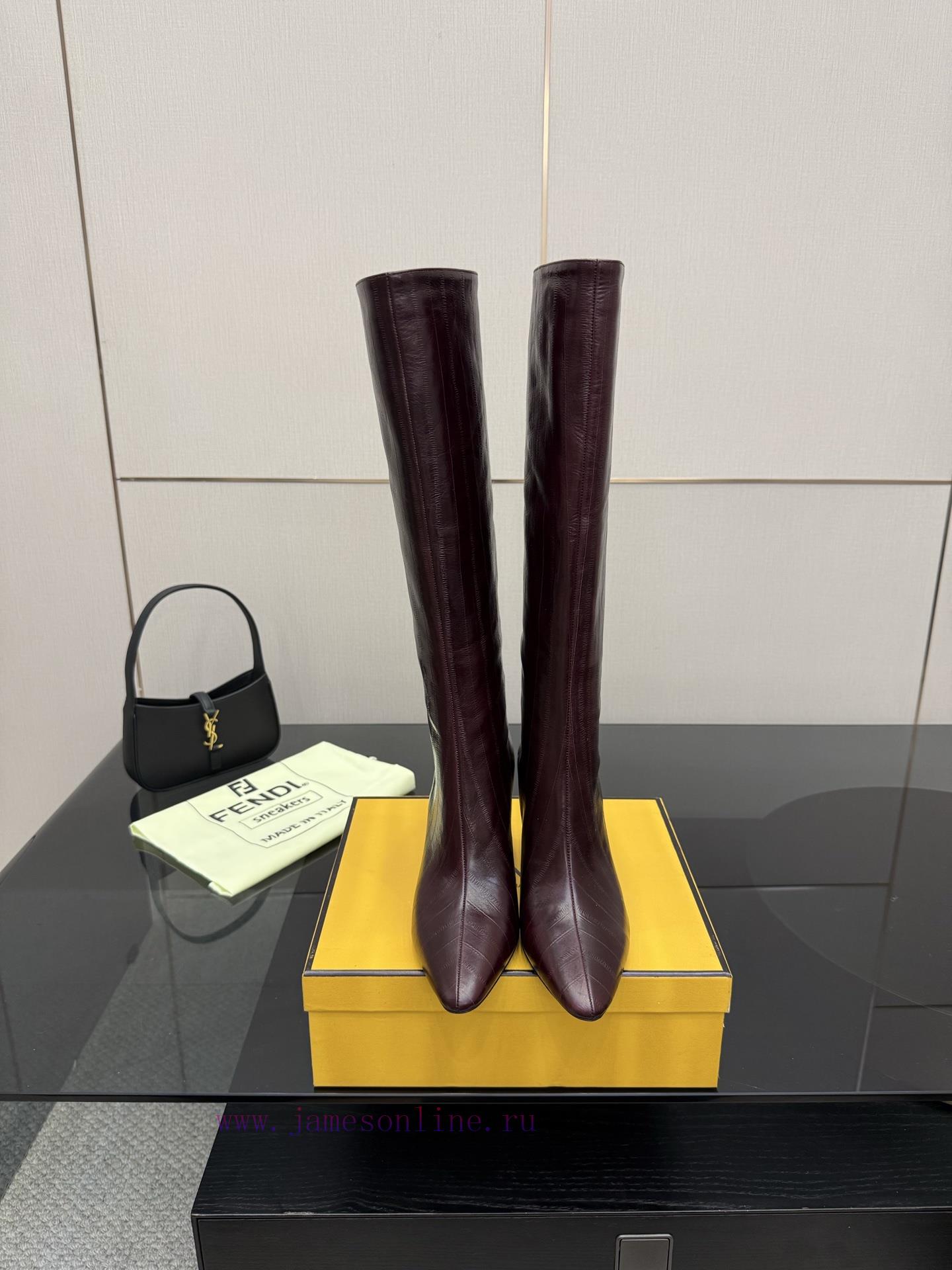 FENDI Arco Blind Eel Leather BootsThis Cylindrical Boot Features A Tapered Toe And High Heel De asav5f8b - Image 2