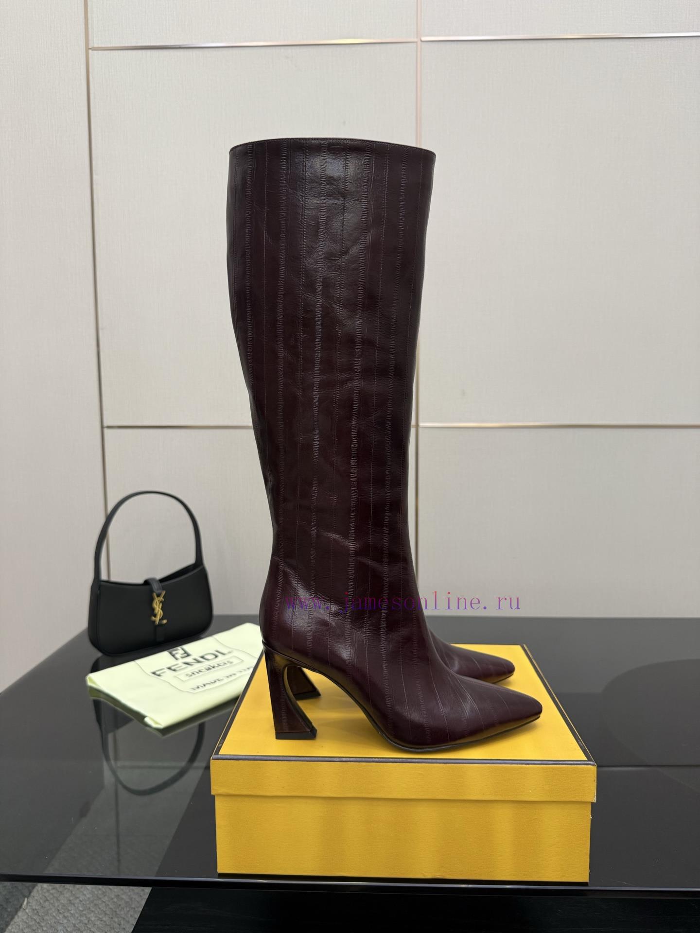 FENDI Arco Blind Eel Leather BootsThis Cylindrical Boot Features A Tapered Toe And High Heel De asav5f8b - Image 6