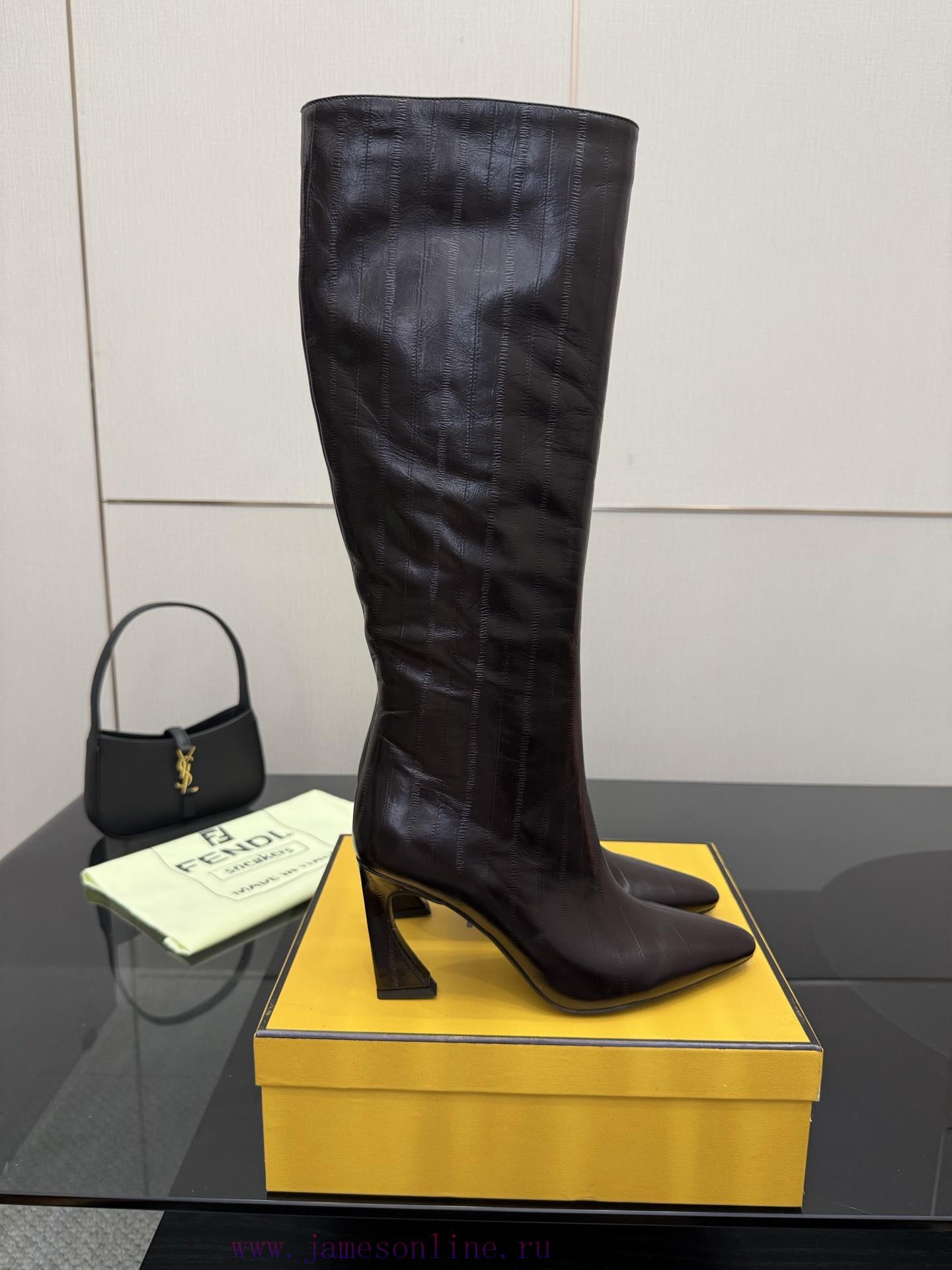 FENDI Arco Blind Eel Leather BootsThis Cylindrical Boot Features A Tapered Toe And High Heel De 4w5138o3 - Image 6