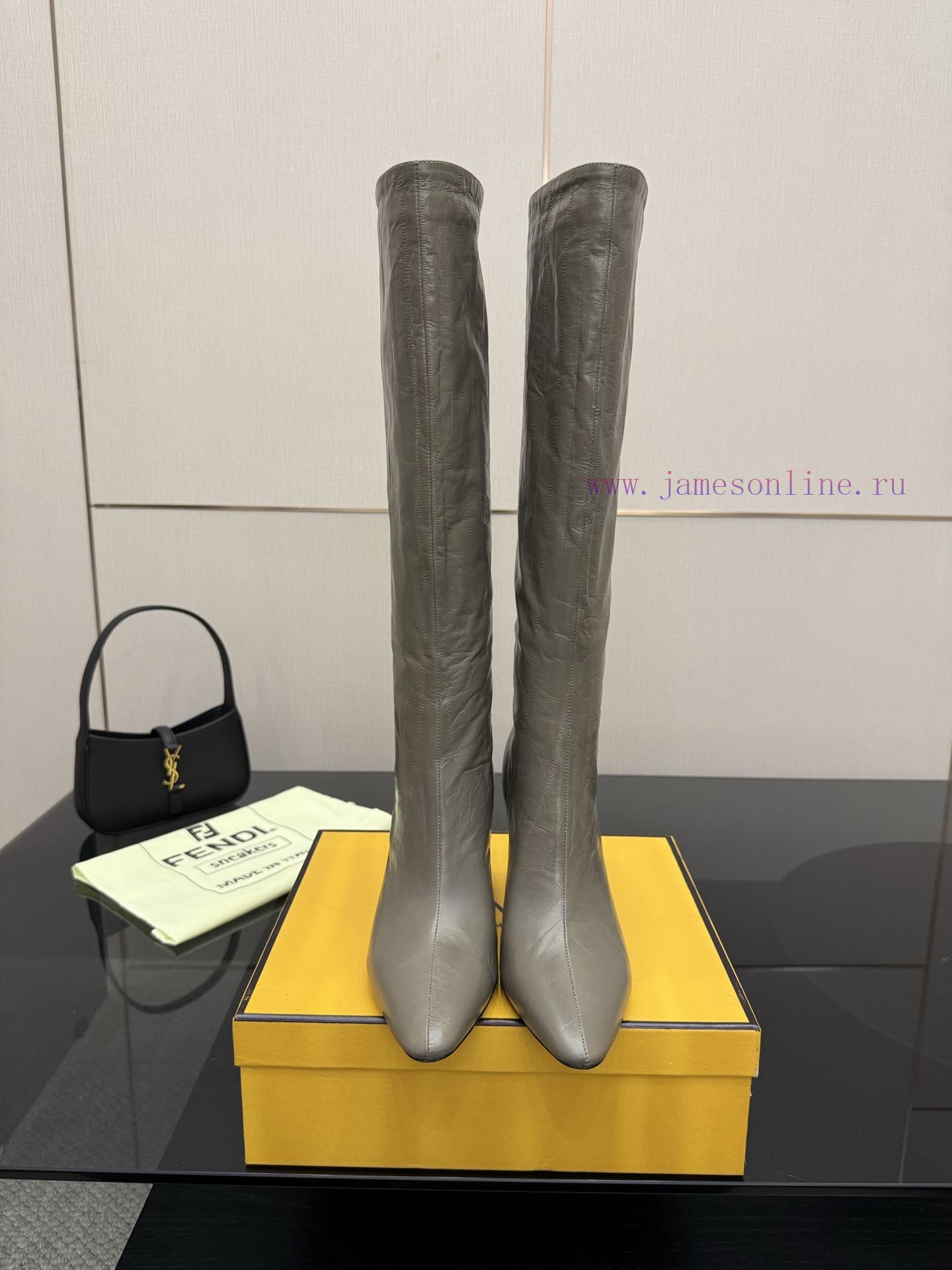 FENDI Arco Blind Eel Leather BootsThis Cylindrical Boot Features A Tapered Toe And High Heel De uvgyz4n2