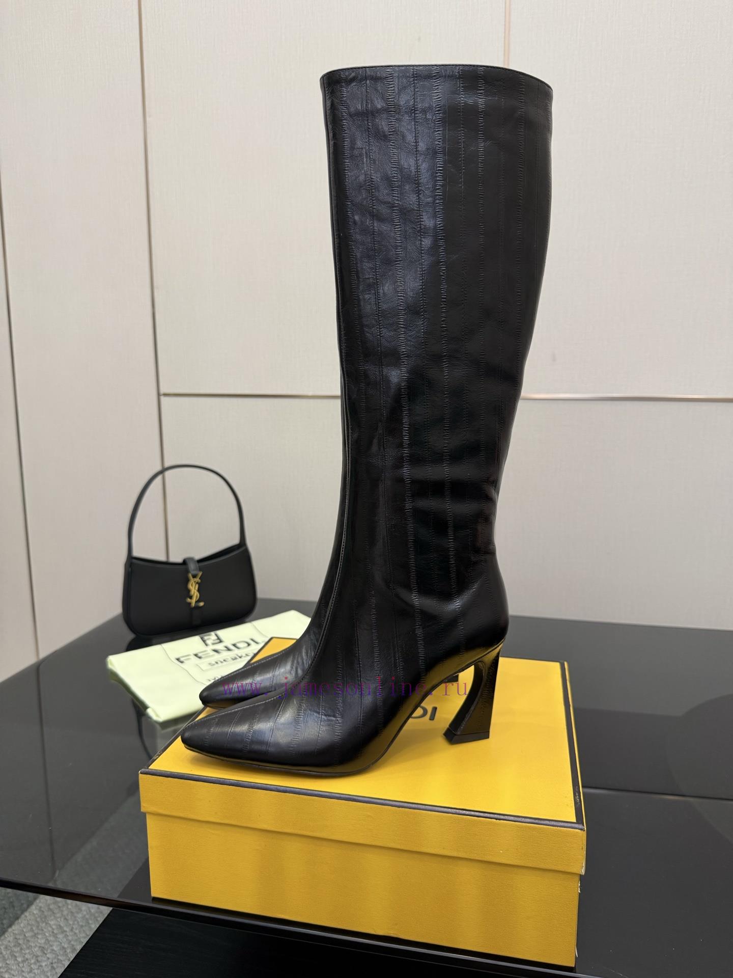 FENDI Arco Blind Eel Leather BootsThis Cylindrical Boot Features A Tapered Toe And High Heel De gf1aupqg - Image 3