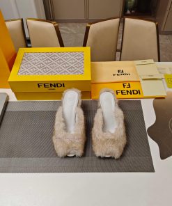 Wool Fur Series Fendi Top EditionThe Mixed Pure Wool "FF" Logo Wool Slippers Sought After By 25 t2j7i11f