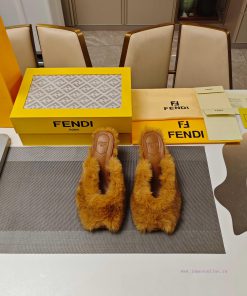 Wool Fur Series Fendi Top EditionThe Mixed Pure Wool "FF" Logo Wool Slippers Sought After By 25 lpbeehn1