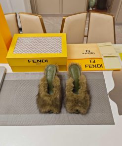 Wool Fur Series Fendi Top EditionThe Mixed Pure Wool "FF" Logo Wool Slippers Sought After By 25 kxewztx5