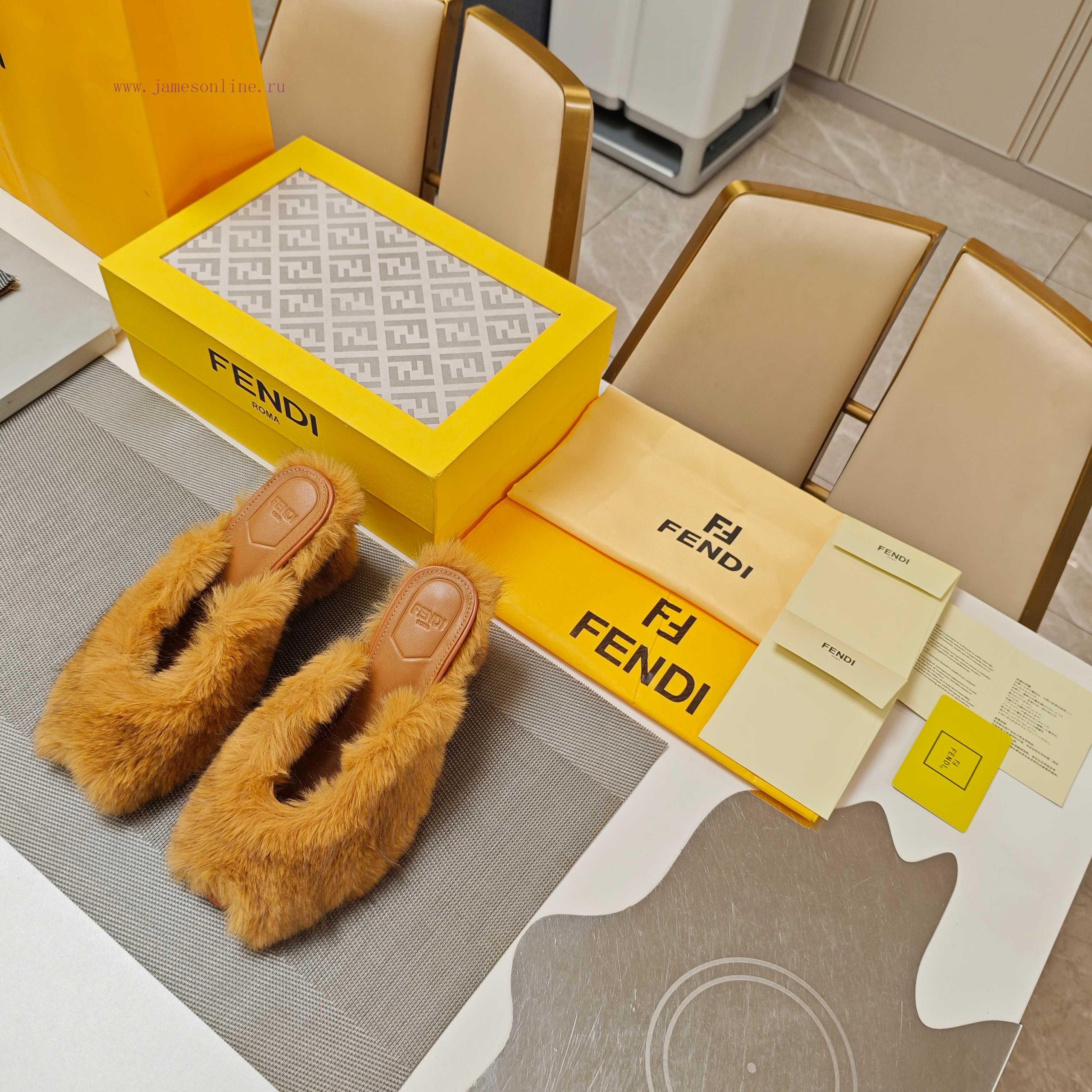 Wool Fur Series Fendi Top EditionThe Mixed Pure Wool "FF" Logo Wool Slippers Sought After By 25 lpbeehn1 - Image 3