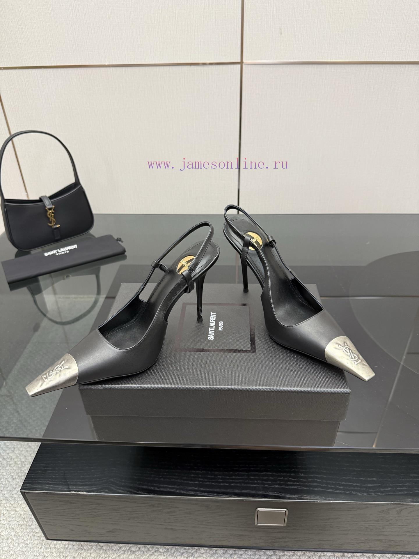 YSL Saint LaurentSS2024 New Product Metal Head Elegant And Atmospheric High Heel SandalsWhy Is en3d1apx - Image 5