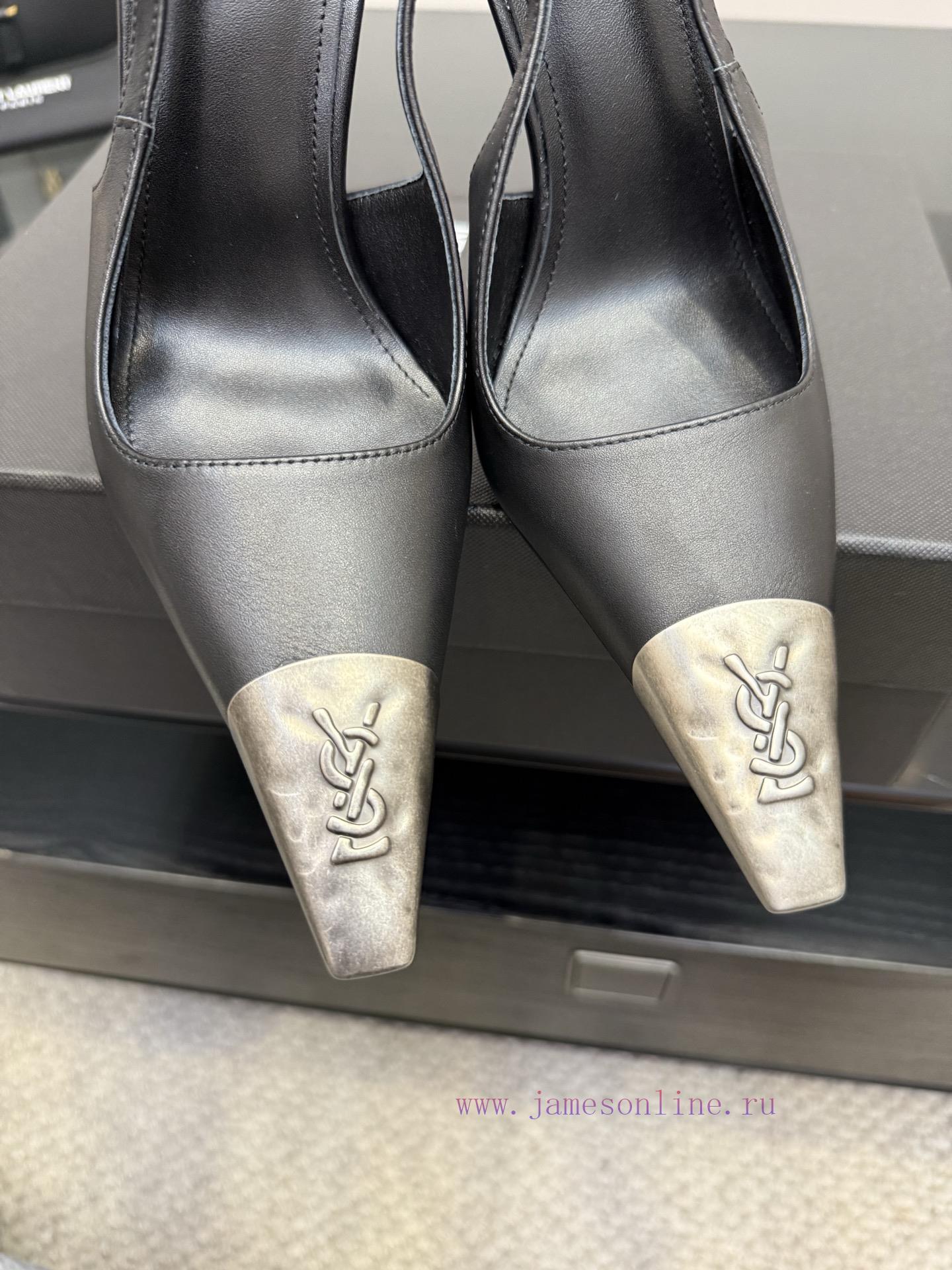 YSL Saint LaurentSS2024 New Product Metal Head Elegant And Atmospheric High Heel SandalsWhy Is en3d1apx - Image 6
