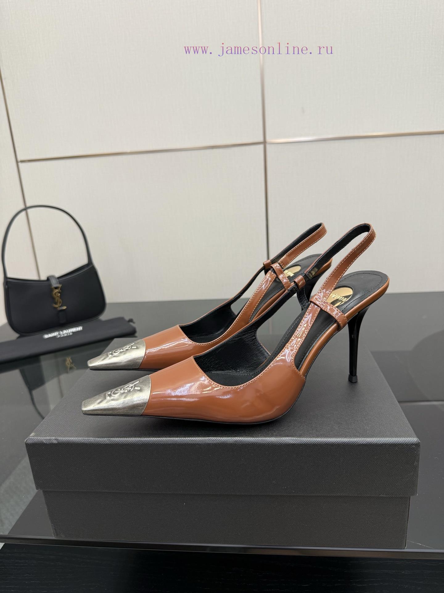 YSL Saint LaurentSS2024 New Product Metal Head Elegant And Atmospheric High Heel SandalsWhy Is qyok0ba1 - Image 3