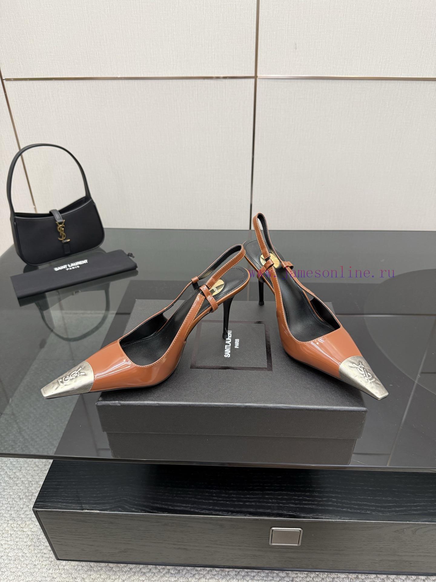 YSL Saint LaurentSS2024 New Product Metal Head Elegant And Atmospheric High Heel SandalsWhy Is qyok0ba1 - Image 5