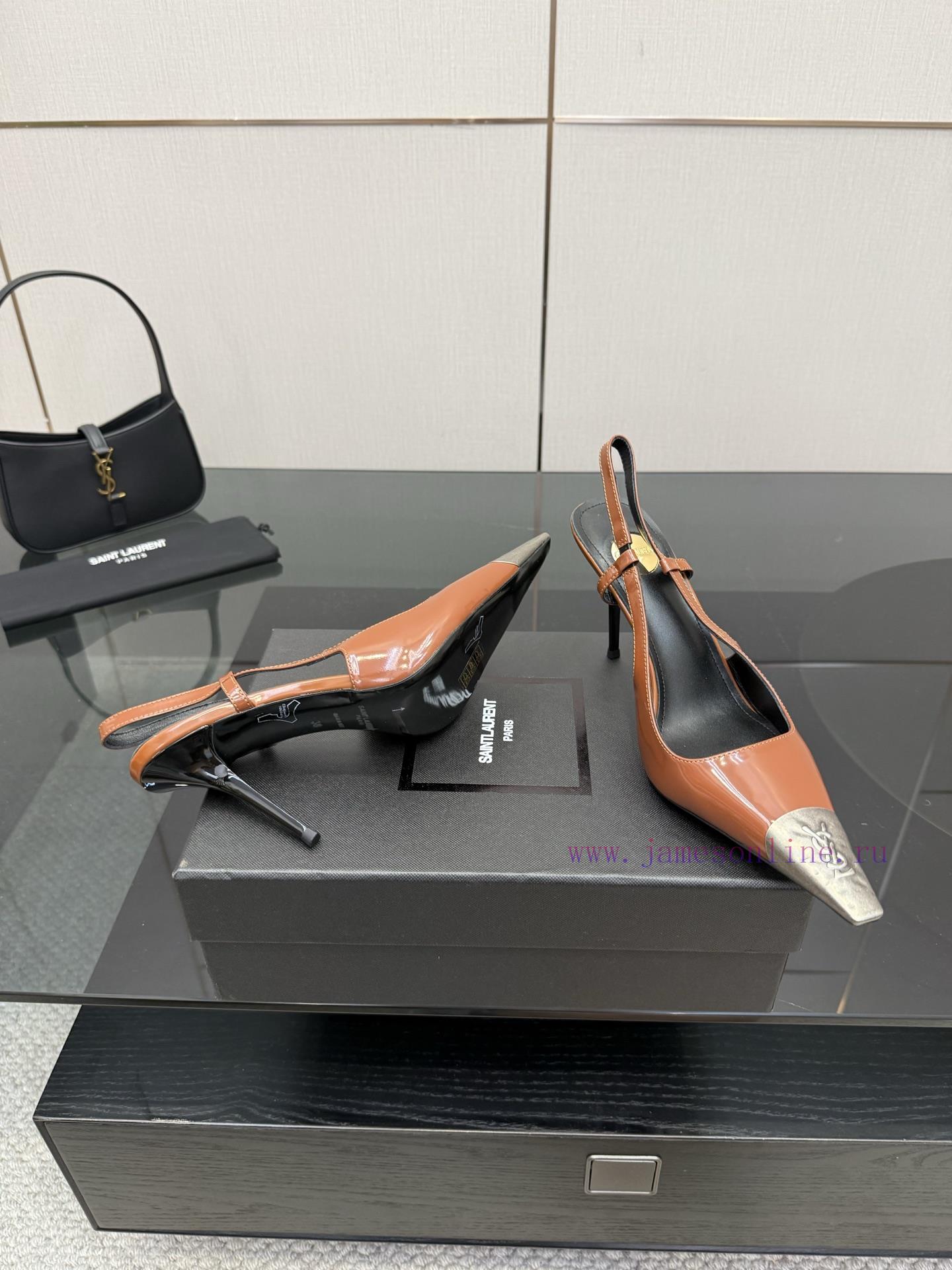 YSL Saint LaurentSS2024 New Product Metal Head Elegant And Atmospheric High Heel SandalsWhy Is qyok0ba1 - Image 6