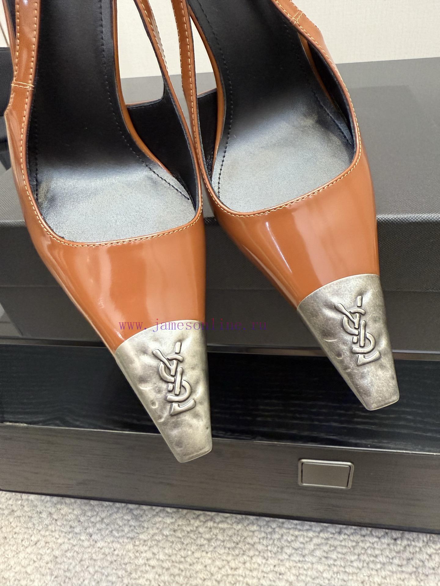 YSL Saint LaurentSS2024 New Product Metal Head Elegant And Atmospheric High Heel SandalsWhy Is qyok0ba1 - Image 7