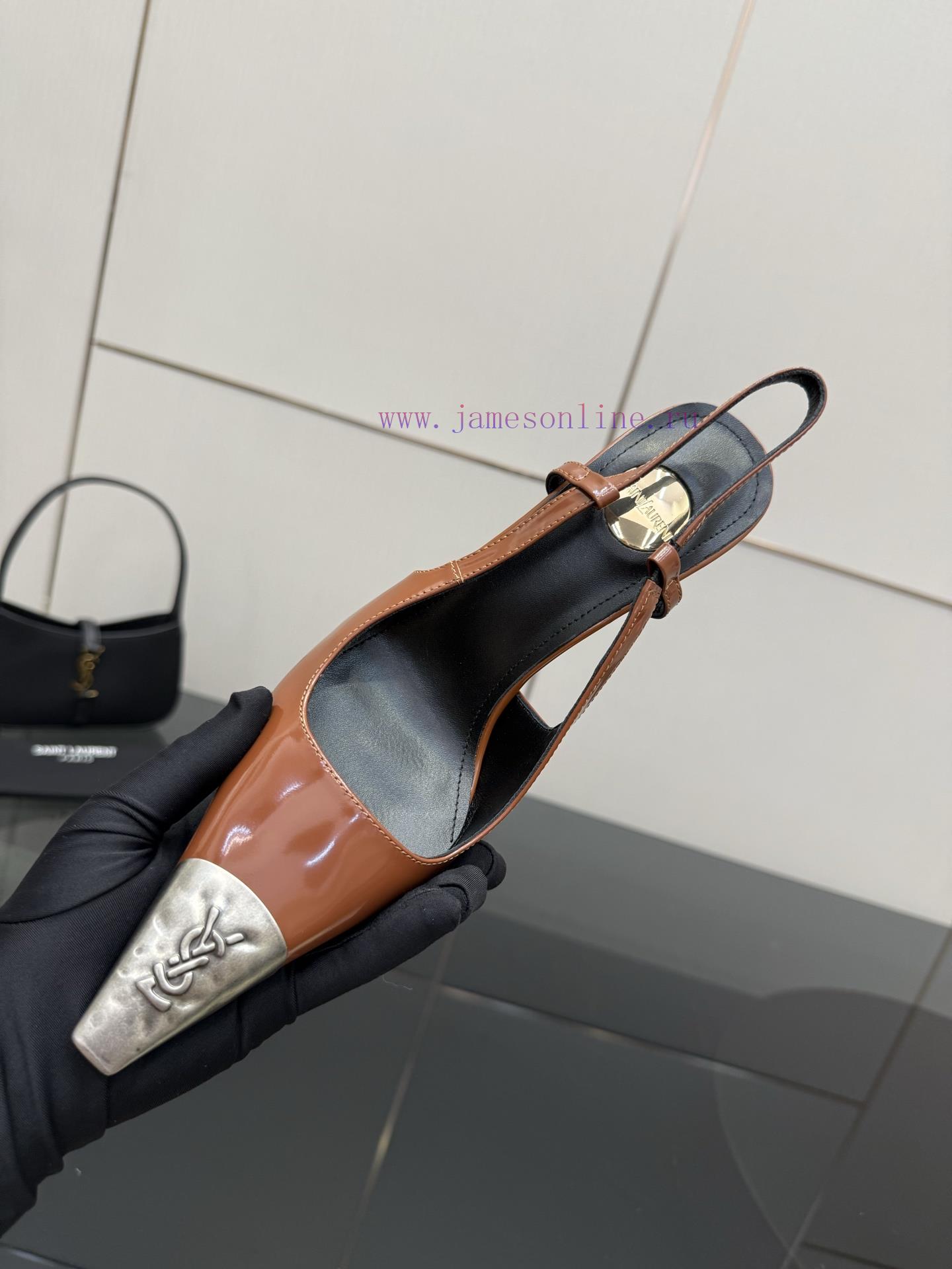 YSL Saint LaurentSS2024 New Product Metal Head Elegant And Atmospheric High Heel SandalsWhy Is qyok0ba1 - Image 9