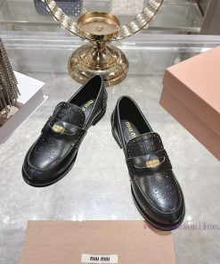 Miu Miu 25ss Autumn And Winter New Item Vintage Half Round Toe Single ShoeMiumiu's New Autumn A ktsg7gjz