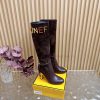 2025 Fashion Show New FENDI Hollowed Out Thick Heel Boots With 2 Different Fabrics Are Super Po 6e6nmp4q