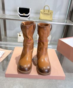 Top TierMiumiu's Absurd Punk Style Autumn/Winter Motorcycle Style Long Boots Relaxation Limited jpuhiscr