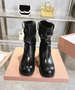 Top TierMiumiu's Absurd Punk Style Autumn/Winter Motorcycle Style Long Boots Relaxation Limited 9zq0n45m