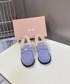 Miu Miu Autumn And Winter Coin Loafers Hairy Shoes With A Lot Of Stars Fashion Bloggers And Gra oqycb84v