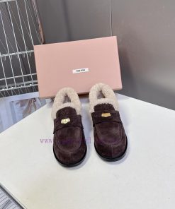 Miu Miu Autumn And Winter Coin Loafers Hairy Shoes With A Lot Of Stars Fashion Bloggers And Gra 08nzmvfu