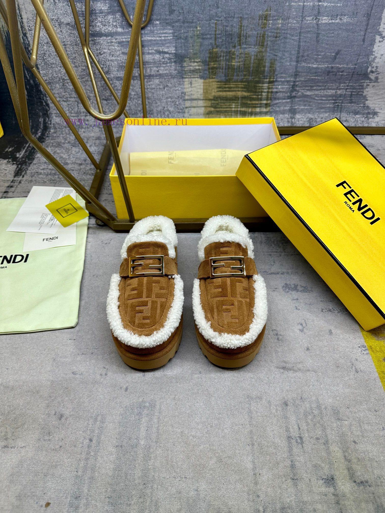 FENDI's Latest Casual Round Toe Flat Half Slippers Are Made Of Brown Suede Material With Raised 9dwzm6z4 - Image 4