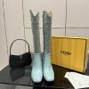 FENDI Delfina Leather High-heeled BootsRound Headed Leather Delfina Boots Featuring FF Jacquard 9bw3xwvq