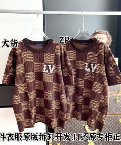 LV Plaid Nail Bead Wool Woven Short Sleeved Whole Piece Clothing Is Purchased And Developed By vx0wcxum