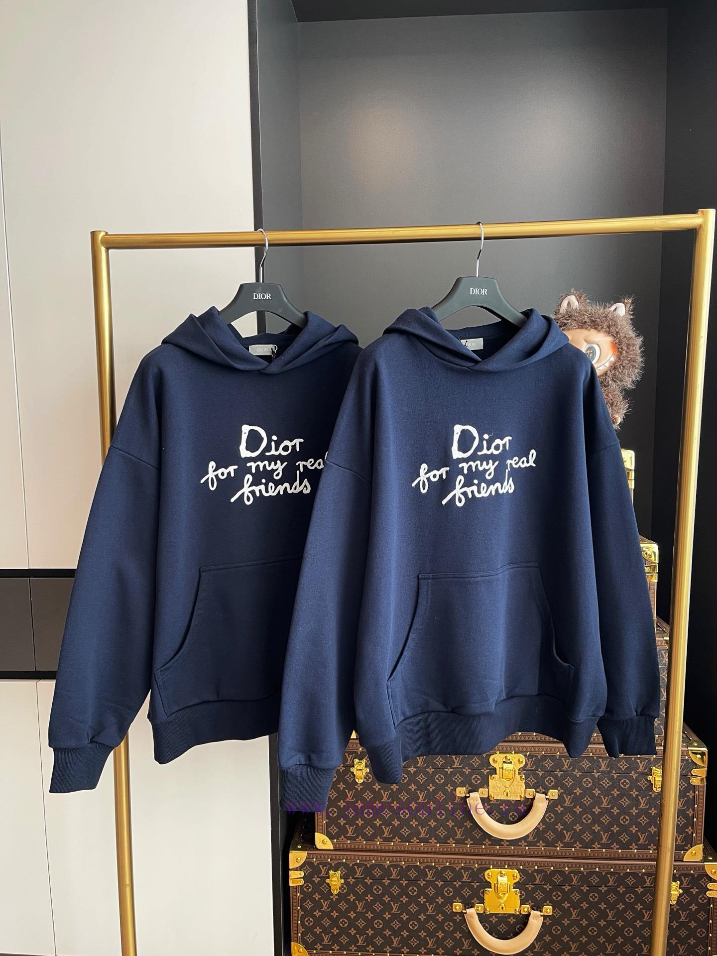 Dior Friend Letter Embroidered Hooded Sweatshirt With Full Packaging 🔥🔥🔥 Whole Piece Clothing P z97pzcyu - Image 2
