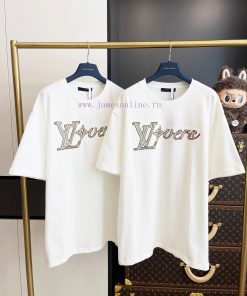 LV Embroidered Bead Letter Short Sleeve ⚠️ Comes With A Complete Set Of Packaging 🔥🔥🔥 Whole Pie d3sjl29d