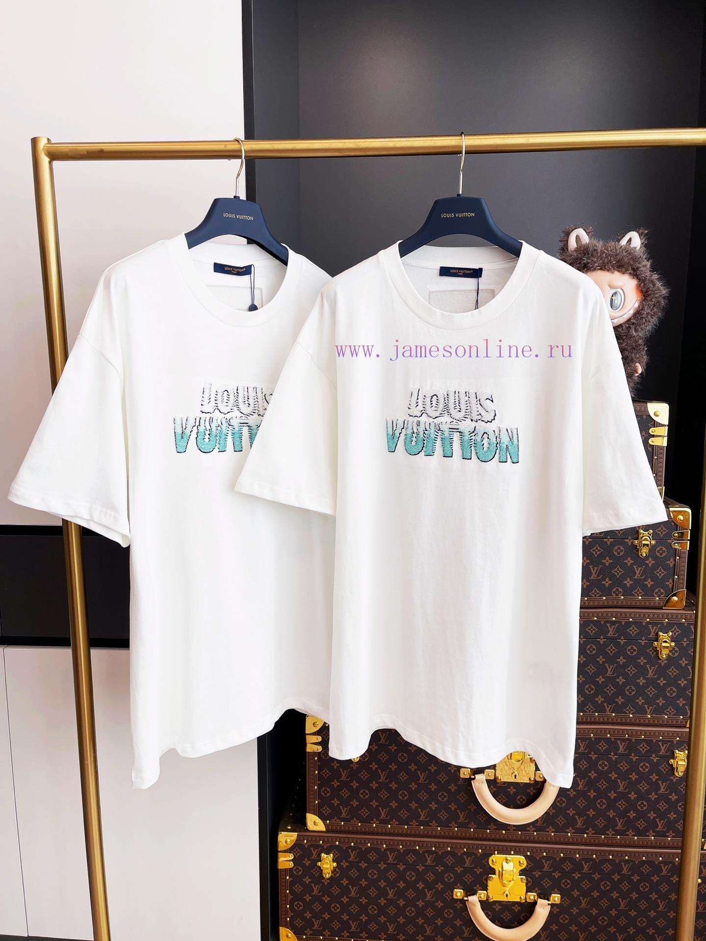 LV Bead Letter Embroidered Short Sleeved Whole Piece Clothing Procurement Zp Development And Cr adbeu9kn