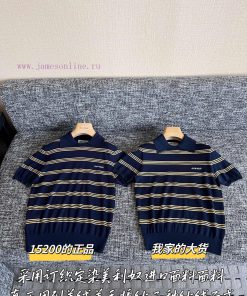 MiuMiu 25 Early Spring Striped Polo Shirt 🐮 15200 Purchase Zp Disassembly And Manufacturing Cus mhakwpa7