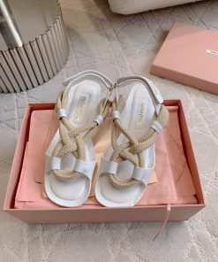 Miu's New Hemp Rope Wrapped Flat Sandals Are Simply The Epitome Of Summer Fashion With French L ykdi0ha7