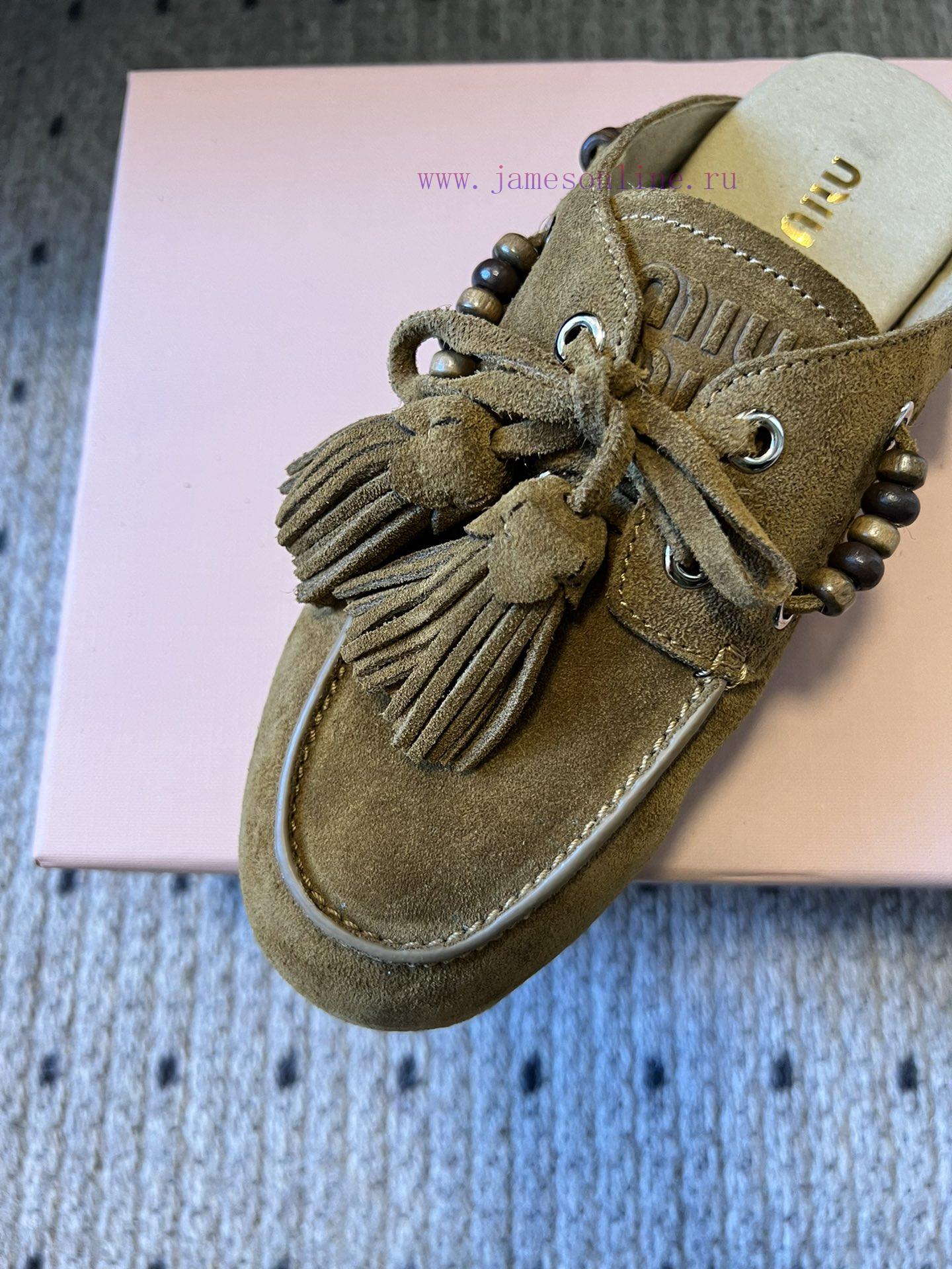 Top QualityMiu Miu 25FW Deck Shoes Suede Boat ShoesMiuMiu Miu's New Deck Shoes Also Have A Grea 35yedptb - Image 5