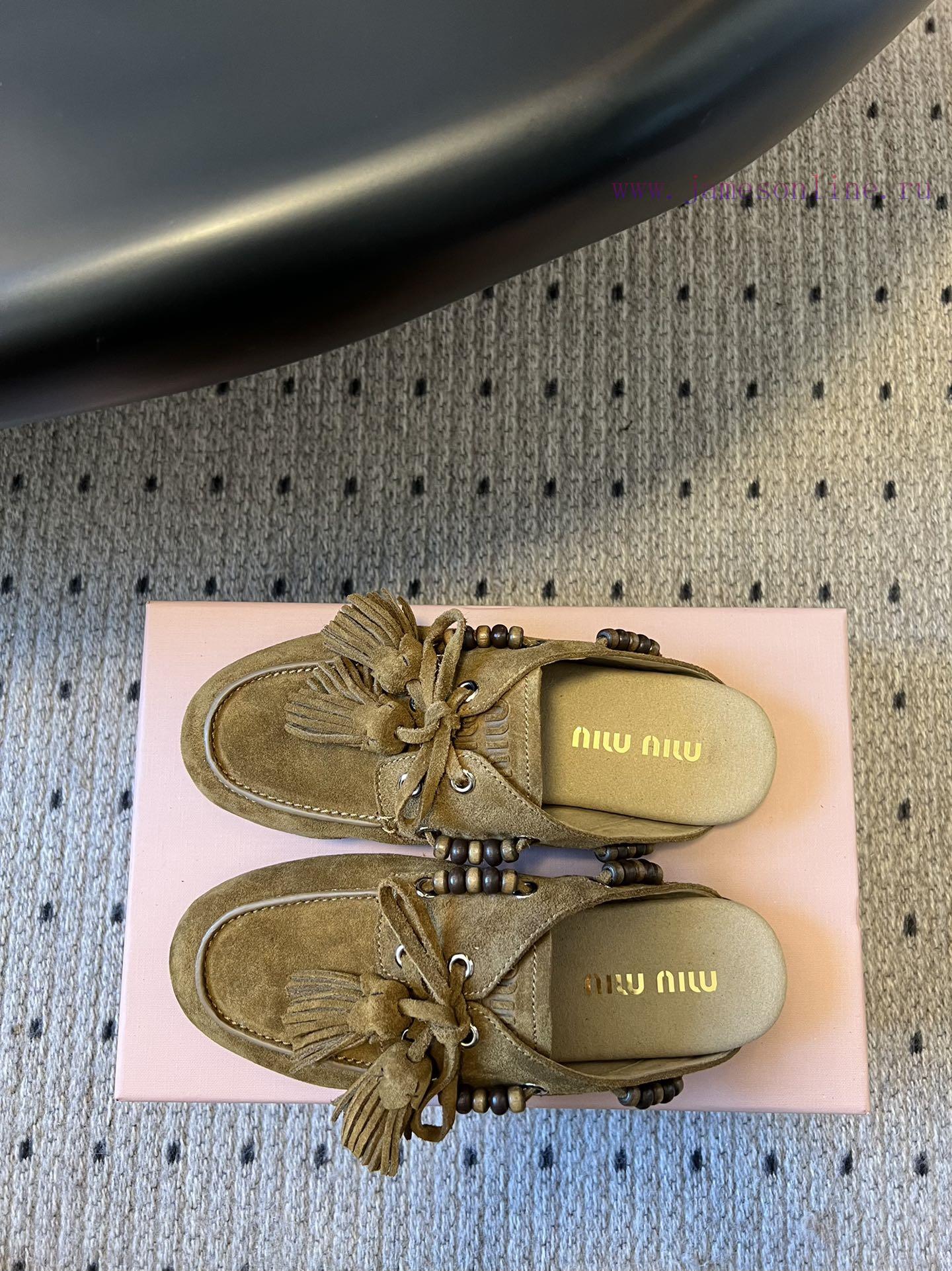 Top QualityMiu Miu 25FW Deck Shoes Suede Boat ShoesMiuMiu Miu's New Deck Shoes Also Have A Grea 35yedptb - Image 6