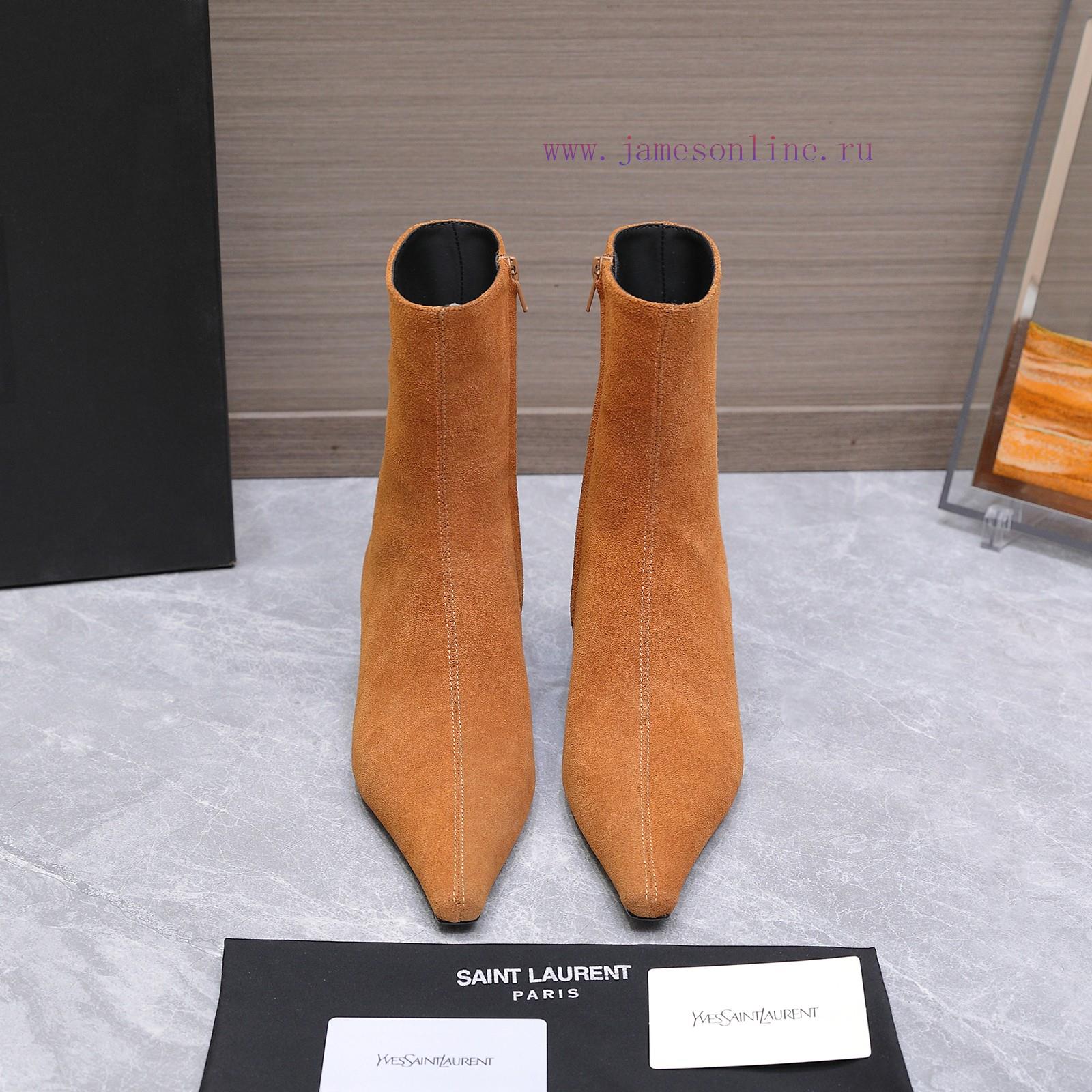 Classic Ankle Boots With Layered Leather And YSL Short Heel Commuting BootsYvette Saint Laurent exrspo0q - Image 8