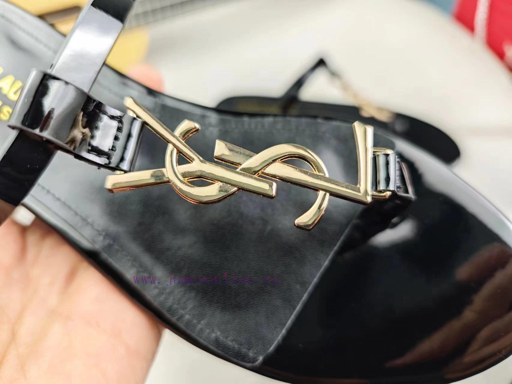 Saint Laurent Flat Clip Sandals 2024 Early Spring Synchronized YSLLogo Letter Diamond Buckle De nnr7ty43 - Image 10