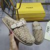 FENDI's Latest Popular Half Slipper With FF Decorative Buckle Featuring FF Patterned Suede Jacq xdfzzco5