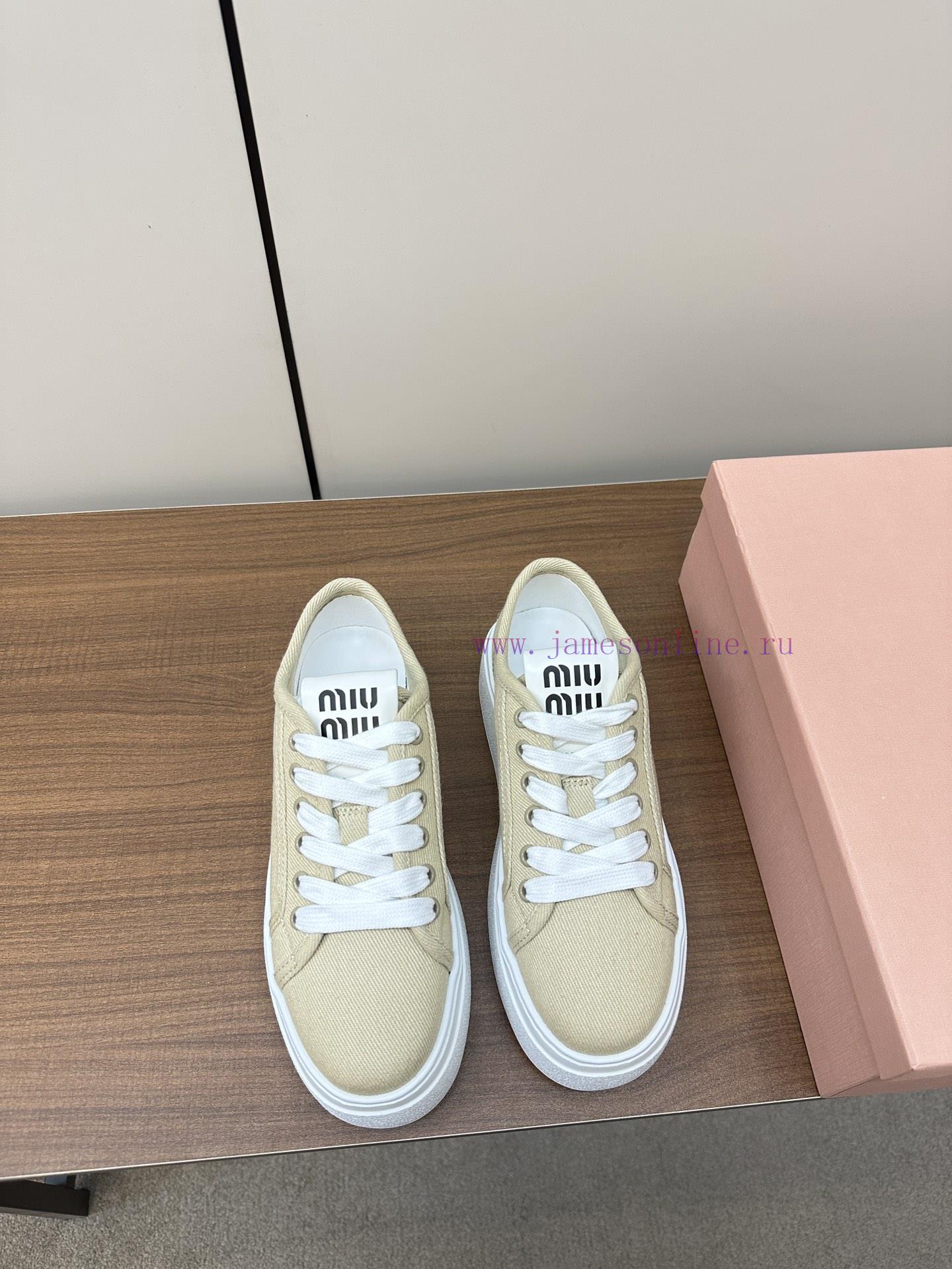 MIUMIU Thick Soled Casual Shoes Fabric Shoes TPR Sole P330 Foam Sole P350The Spring Flagship Se dzvnpms2