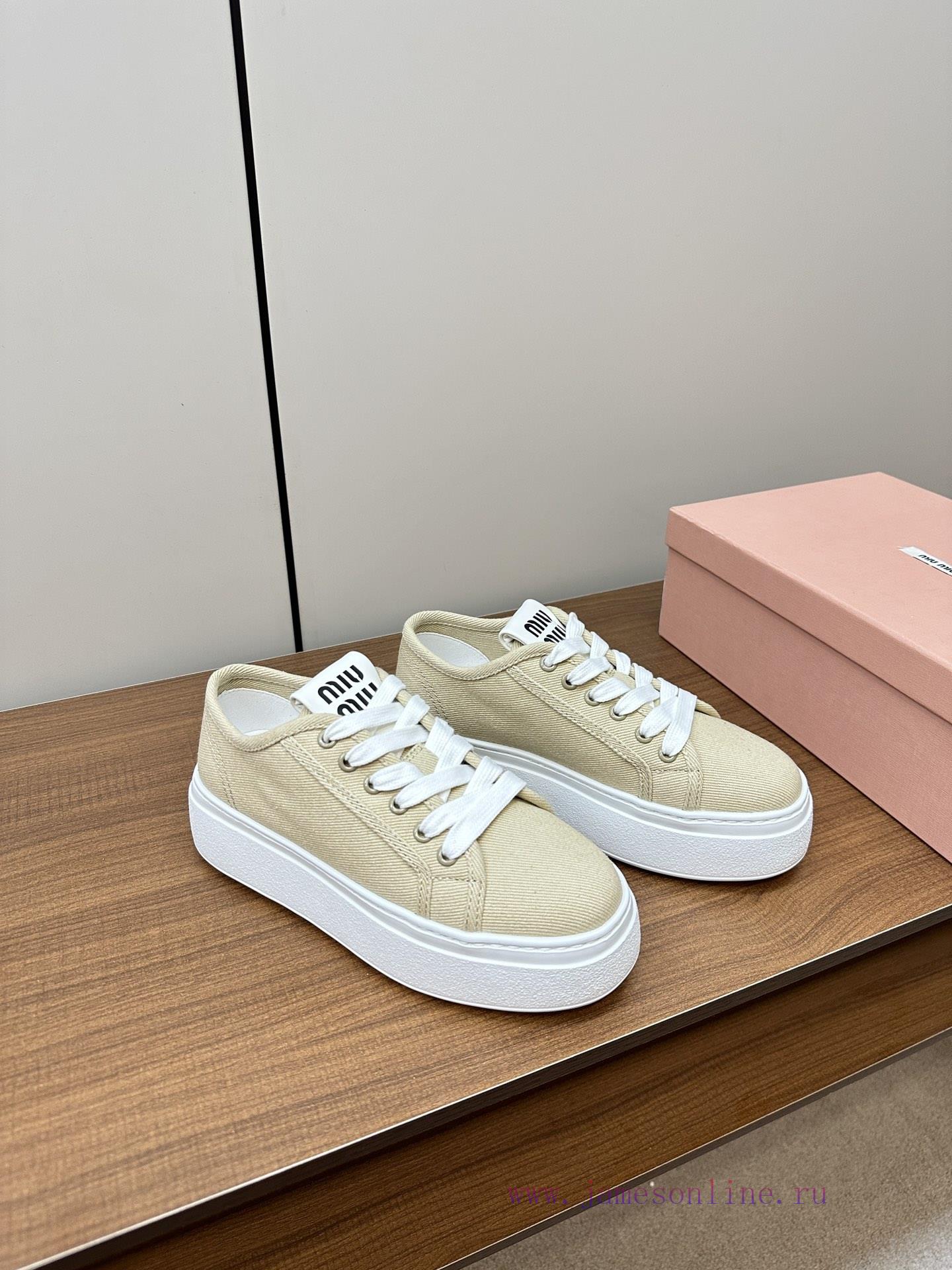 MIUMIU Thick Soled Casual Shoes Fabric Shoes TPR Sole P330 Foam Sole P350The Spring Flagship Se dzvnpms2 - Image 3