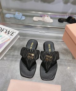 MiuMiu Miu 2024SS Spring/Summer New Flat Sheepskin Sandals And Slipperstop-tier—————————Zp Deve zxqrsarf