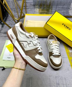 FENDI MatcHermes Sports Shoes Made Of Hazelnut Colored Cowhide Material Adorned With Off White 0jqjpei4