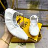FENDI Filo Ballet Flat Shoes With Metallic Ankle Strap FF Decorative Heel White Soft Patent Lea oix21u43