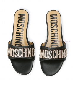 2-36B Moschino 2024 New Diamond Buckle Flat Bottomed Mop Made Of Cowhide Fabric Colors Blue Bro zkytrji8