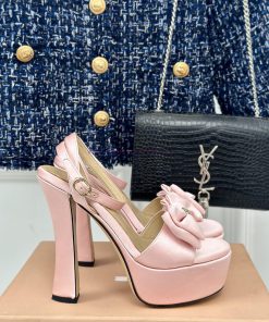 MIU MIU/Miu 24s Spring/Summer New ProductsBow Hating Sky High Waterproof Platform Thick Heel Sa bxhtusf3