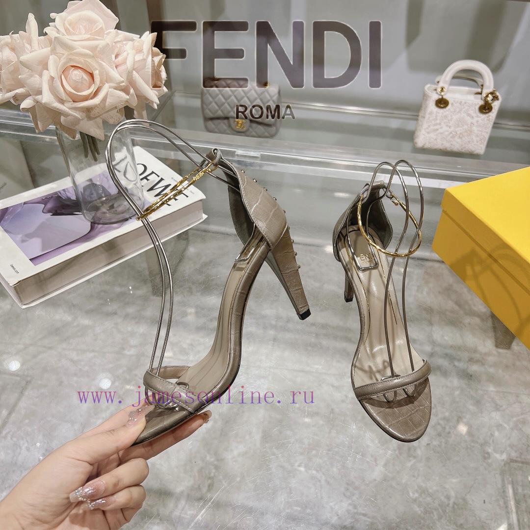 ② ⓪②④ 𝙁𝙀𝙉𝘿𝙄 | Fendi FENDI Filo Strap Stone Pattern Leather High Heels Sandals〰 〰 〰 〰 Genuine vvaolg1e - Image 4