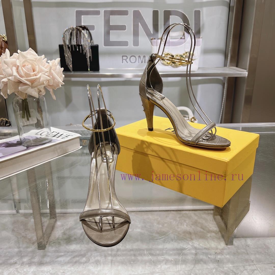 ② ⓪②④ 𝙁𝙀𝙉𝘿𝙄 | Fendi FENDI Filo Strap Stone Pattern Leather High Heels Sandals〰 〰 〰 〰 Genuine vvaolg1e - Image 5