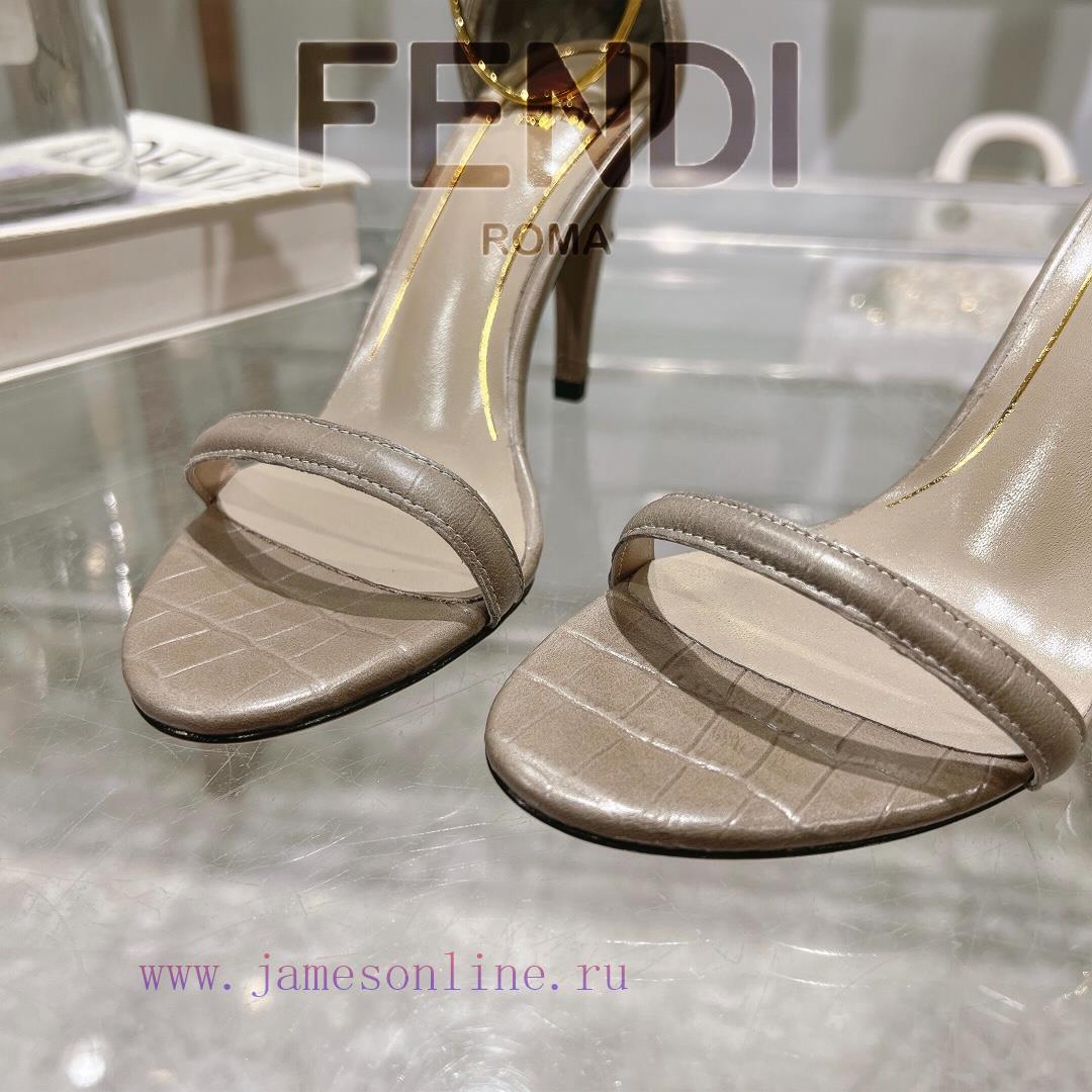 ② ⓪②④ 𝙁𝙀𝙉𝘿𝙄 | Fendi FENDI Filo Strap Stone Pattern Leather High Heels Sandals〰 〰 〰 〰 Genuine vvaolg1e - Image 8